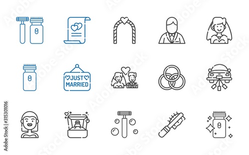 groom icons set