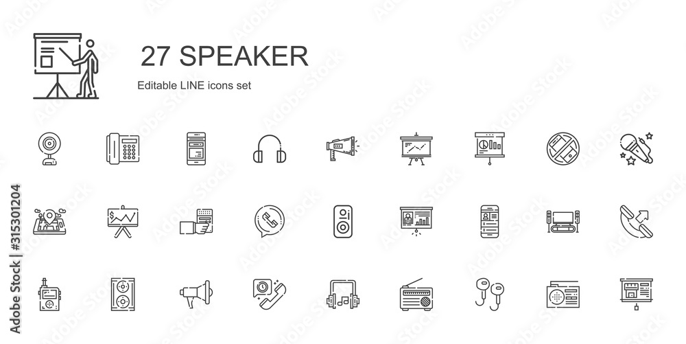 speaker icons set