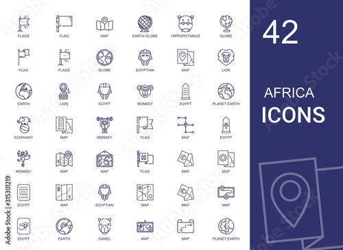 africa icons set