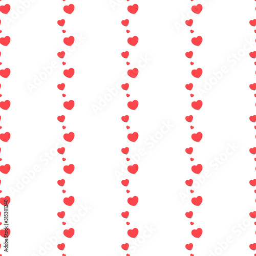 line vertical paper hearts flat simple seamless pattern