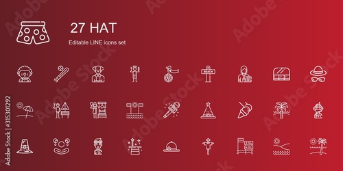 hat icons set