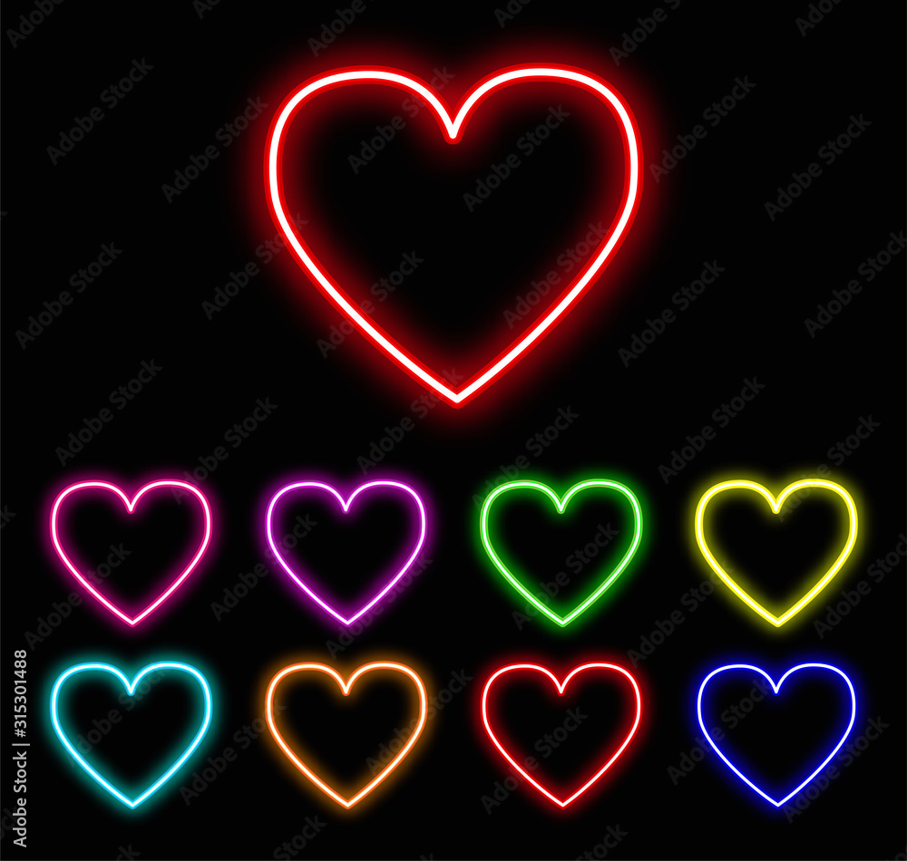 Heart neon.Heart neon vector. Heart neon icon Heart neon.Heart neon vector. Heart neon icon