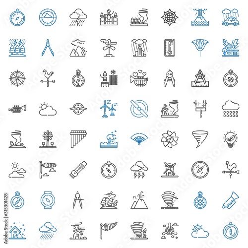 wind icons set