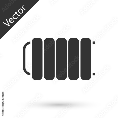 Grey Heating radiator icon isolated on white background. Vector Illustration