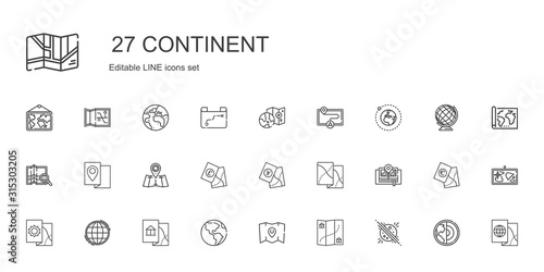 continent icons set