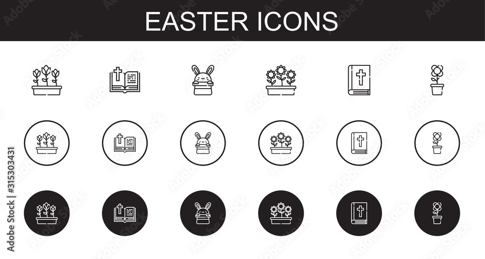 easter icons set easter icons set