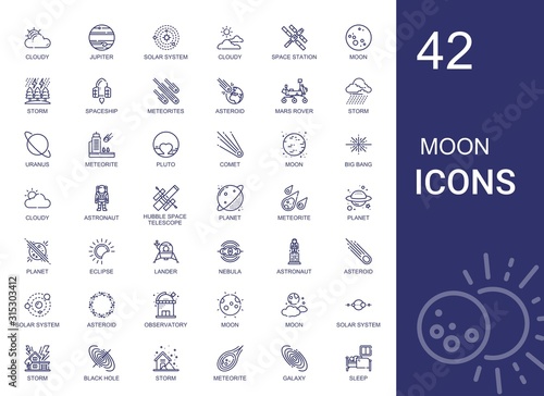 moon icons set