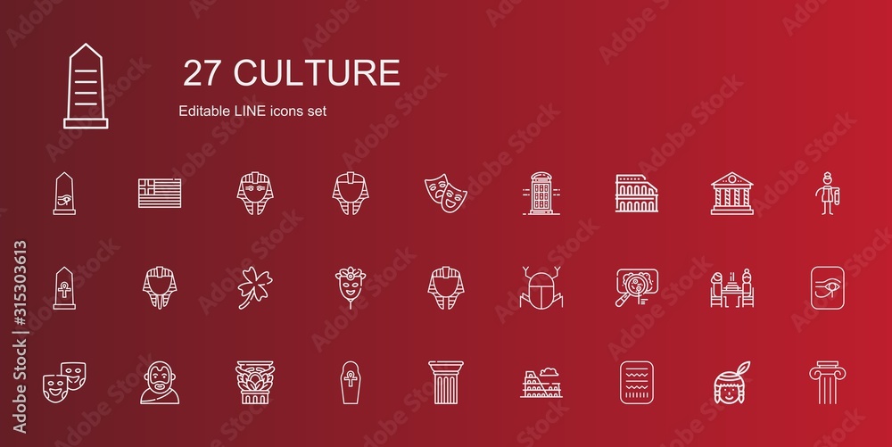 culture icons set culture icons set