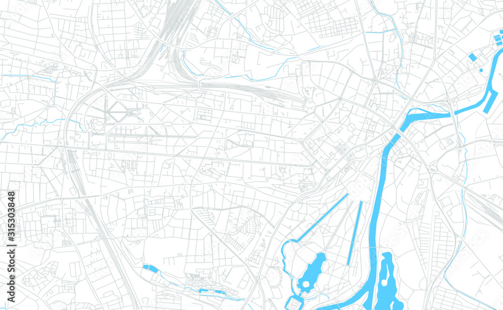 Kassel, Germany bright vector map
