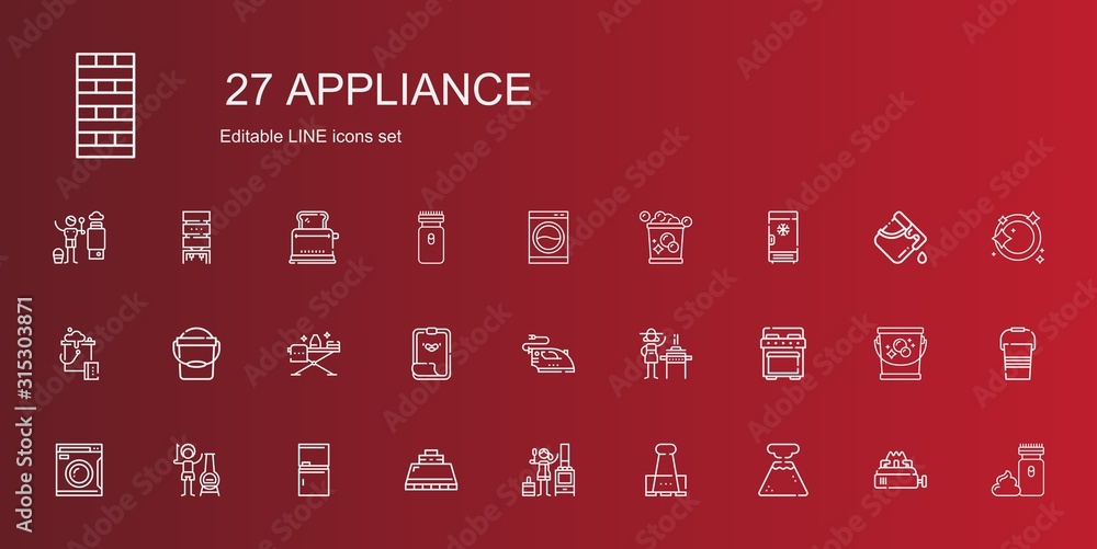 appliance icons set appliance icons set