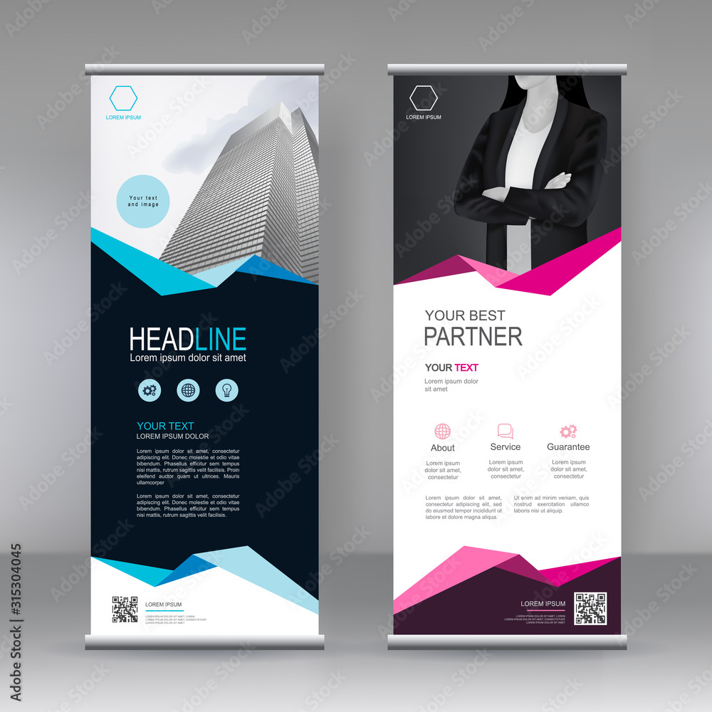 Vertical banner stand template design. can use for brochure flyer ...