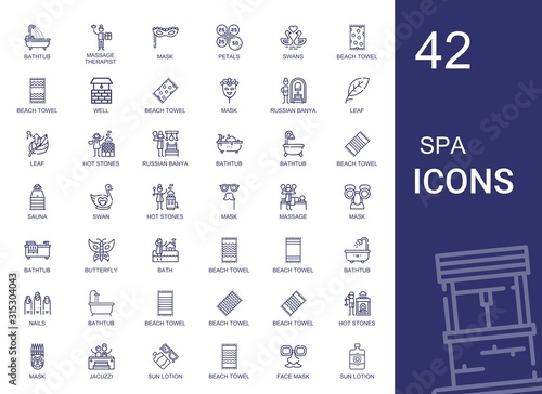 spa icons set