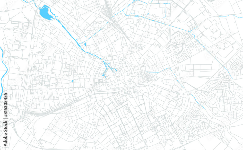 Paderborn, Germany bright vector map