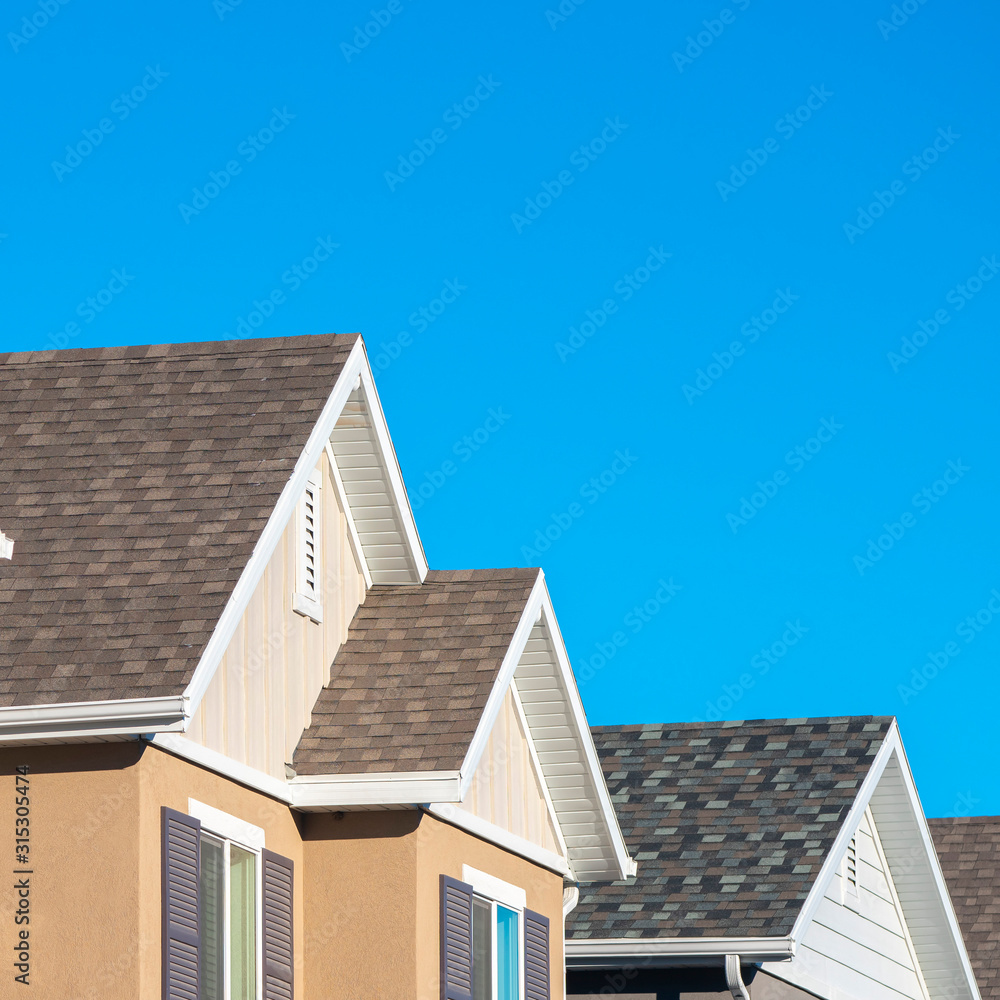 Square frame Row of upper floor house facades with shutters Square frame Row of upper floor house facades with shutters