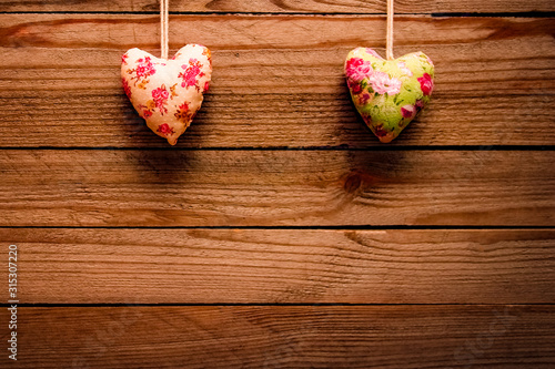 Fototapeta Naklejka Na Ścianę i Meble -  hearts on valentine's day in love