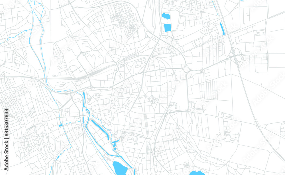 Hildesheim, Germany bright vector map