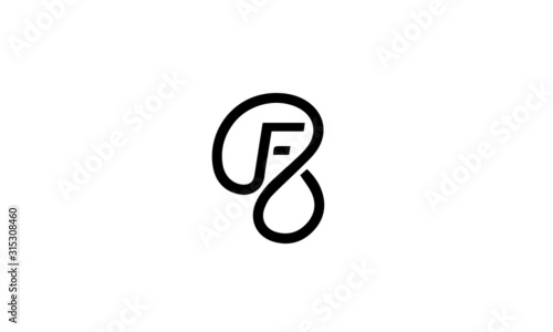 FB or BF abstract letter mark vector logo template