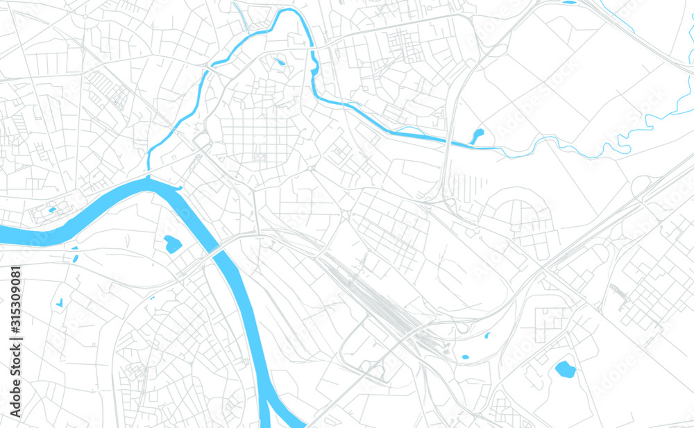 Fototapeta premium Hanau, Germany bright vector map