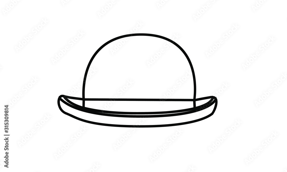 fedora hat icon line logo design illustration fedora hat icon line logo design illustration