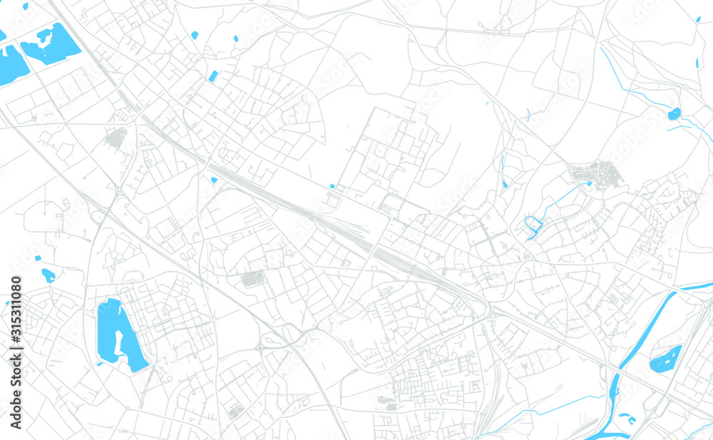 Fototapeta premium Troisdorf, Germany bright vector map