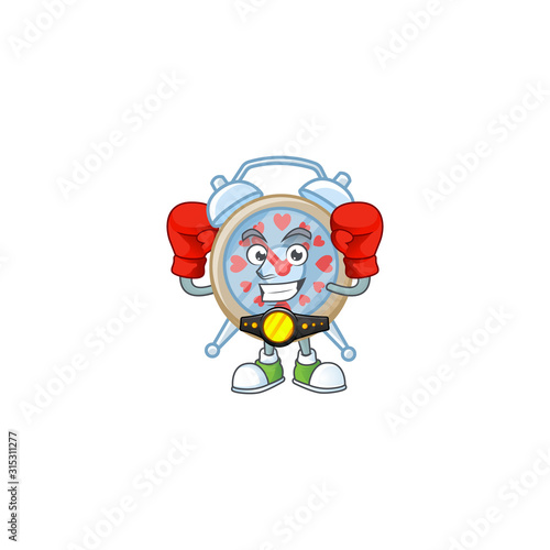 Happy Face Boxing clock love cartoon character design