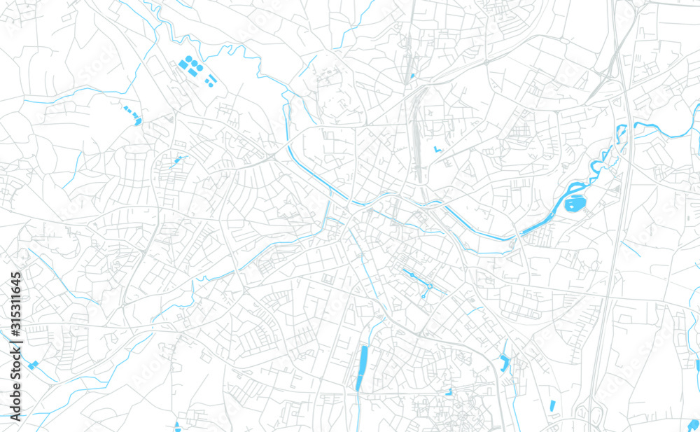 Bayreuth, Germany bright vector map