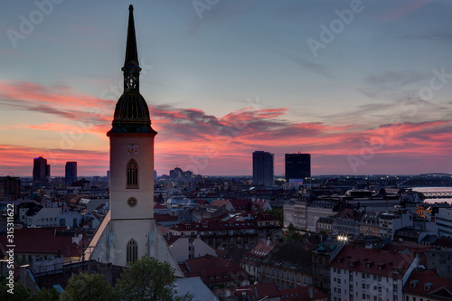 St. Martin's cathedral in sunrise, Bratislava, Slovakia.