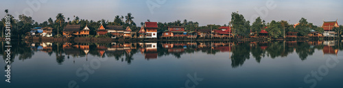 panorama view of Thai house riverside