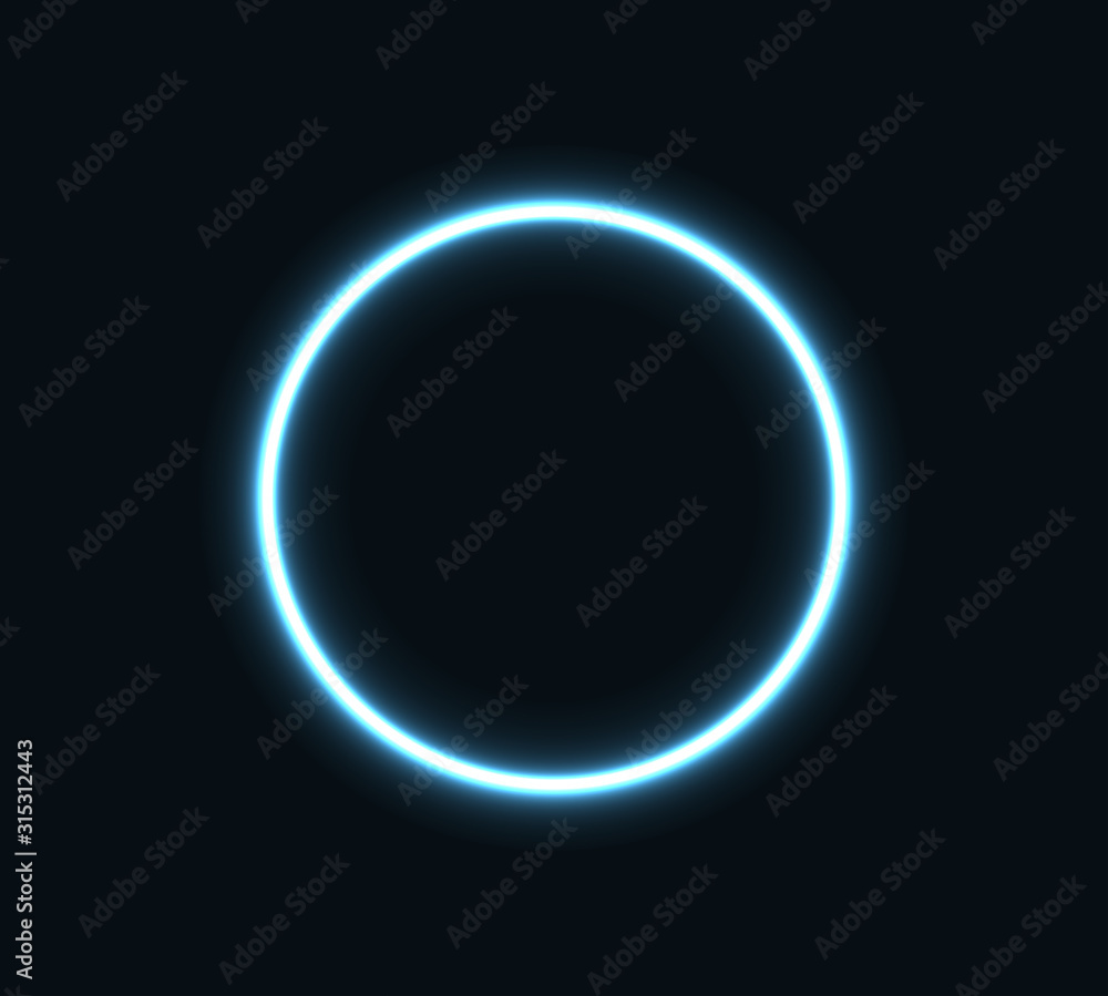 Blue glowing neon circle for a banner. EPS 10 Blue glowing neon circle for a banner. EPS 10