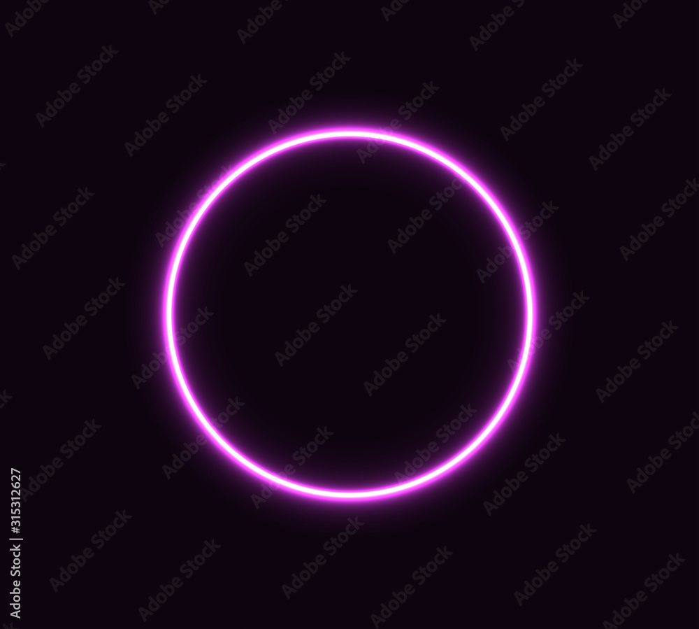 Violet neon circle for banner. Glowing geometric shape icon. EPS 10 Violet neon circle for banner. Glowing geometric shape icon. EPS 10