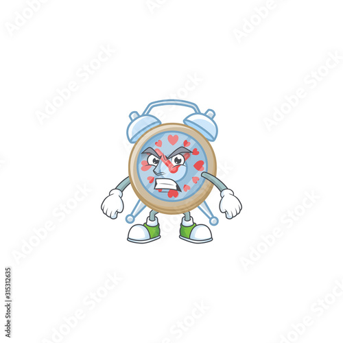 cartoon character of clock love with angry face