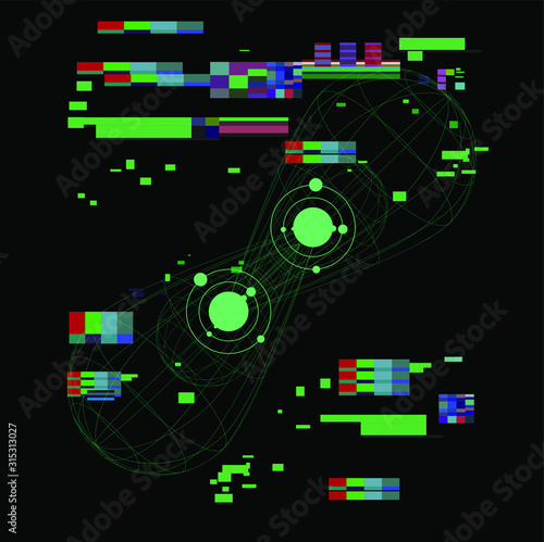 Conceptual illustration of quantum entanglement. Two partticles share coherence in quantum state: position, momentum, spin, and polarization.
