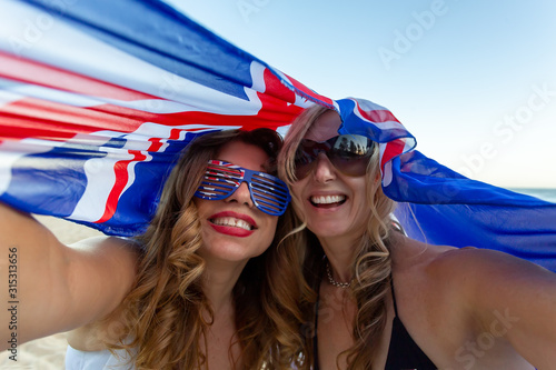 Two patriotic women celebrate Australia Day photo