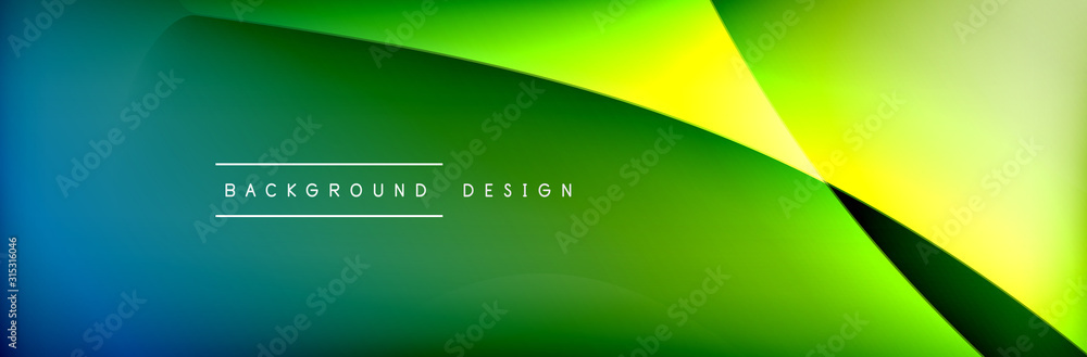 Flowing waves with 3d shadow effects and fluid gradients. Dynamic trendy abstract background. Vector Illustration