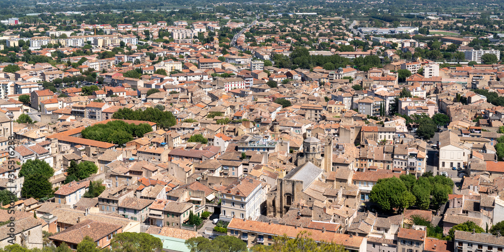 panoramic view aerial top of Cavaillon town in Provence France