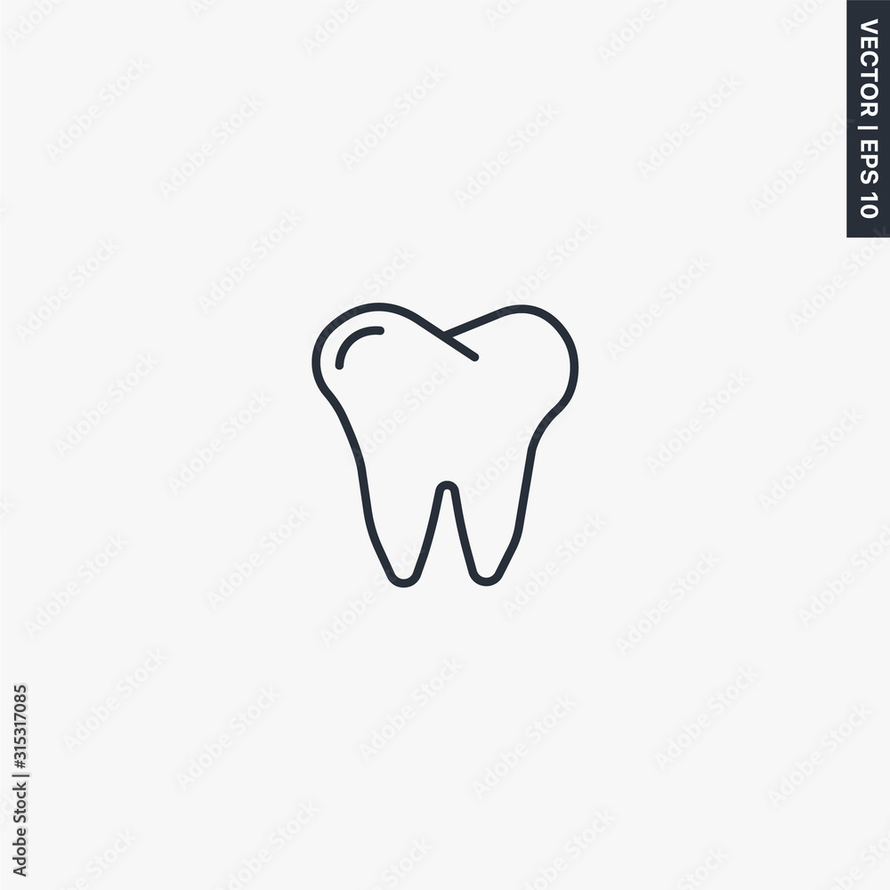 Molar, linear style sign for mobile concept and web design Molar, linear style sign for mobile concept and web design