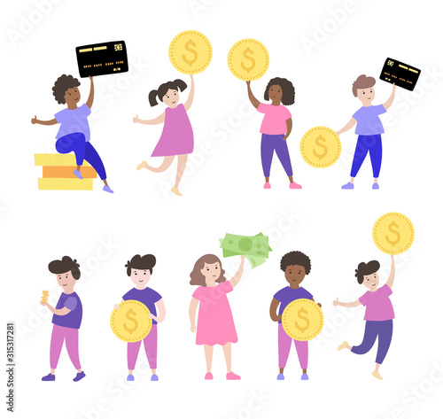 Vector child finance isolated illustration 