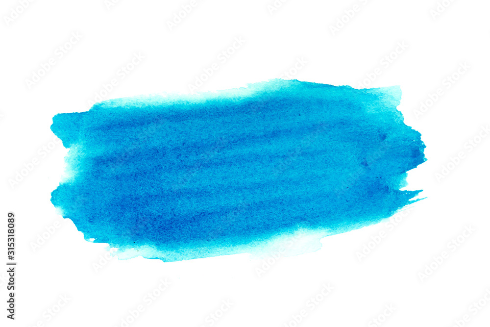 Fototapeta premium Blue sky watercolor on white background.The color splashing in the paper.It is a hand drawn. For text, element for decoration.
