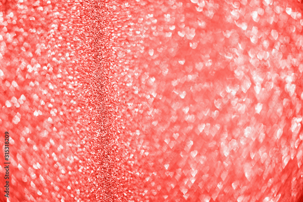 Abstract red glitter sparkle with heart bokeh light for Valentines background Abstract red glitter sparkle with heart bokeh light for Valentines background