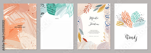 Set of abstract creative universal artistic templates.