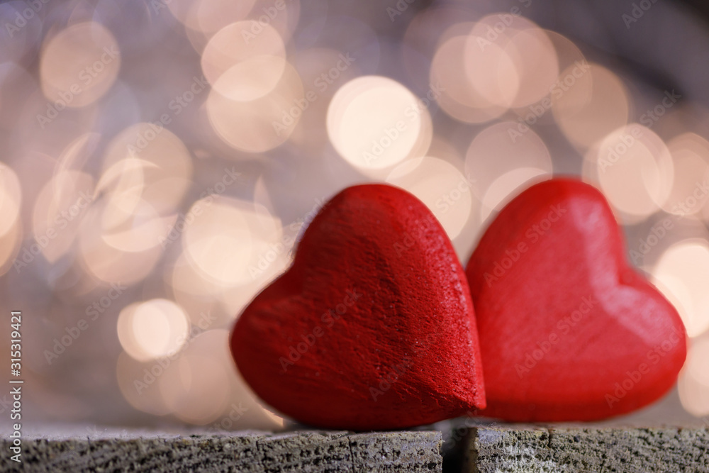 Fototapeta premium Red hearts symbol of love