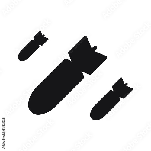 Bombing icon. Vector illustration isolated on white background.