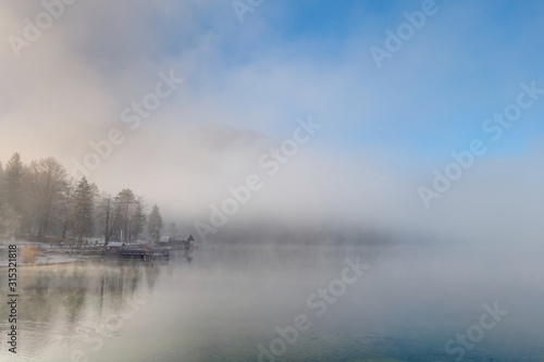 Bohinj Lake in Fog, Slovenia