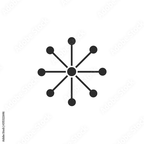 Global networking icon on white background