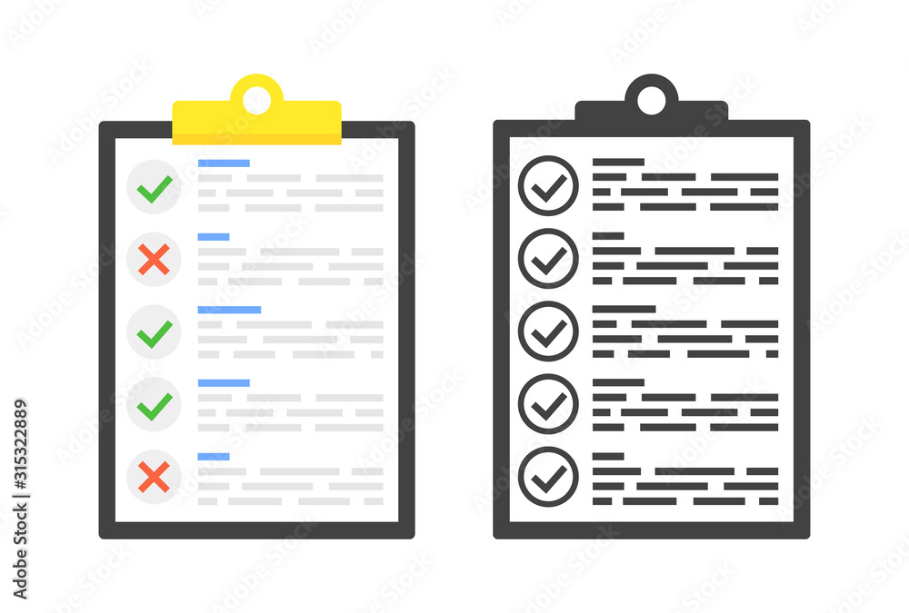 Checklist icons set. Vector illustration. Checklist icons set. Vector illustration.