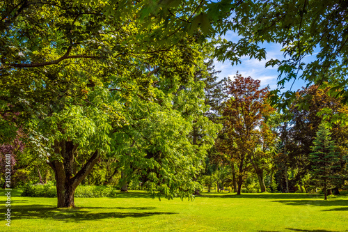 Zelazowa Wola, Poland - Historic manor house park in Zelazowa Wola hosting the museum of Fryderyk Chopin - iconic Polish pianist and composer