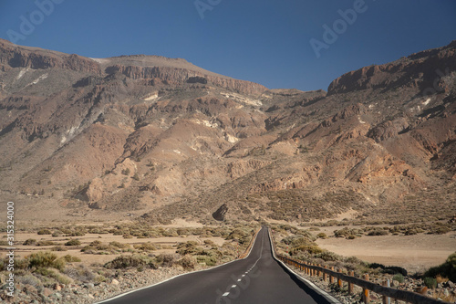 road in teide national park spain