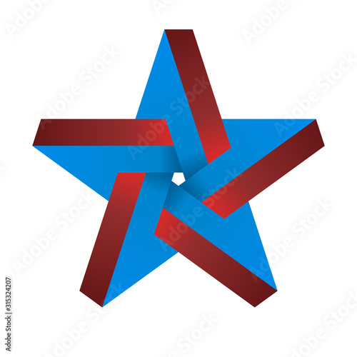 Optical illusion in 3d star...