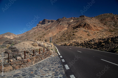 road in teide national park spain