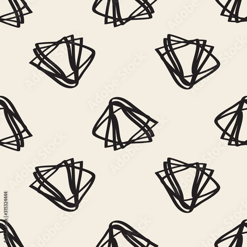 seamless monochrome pattern background hand drawn triangle